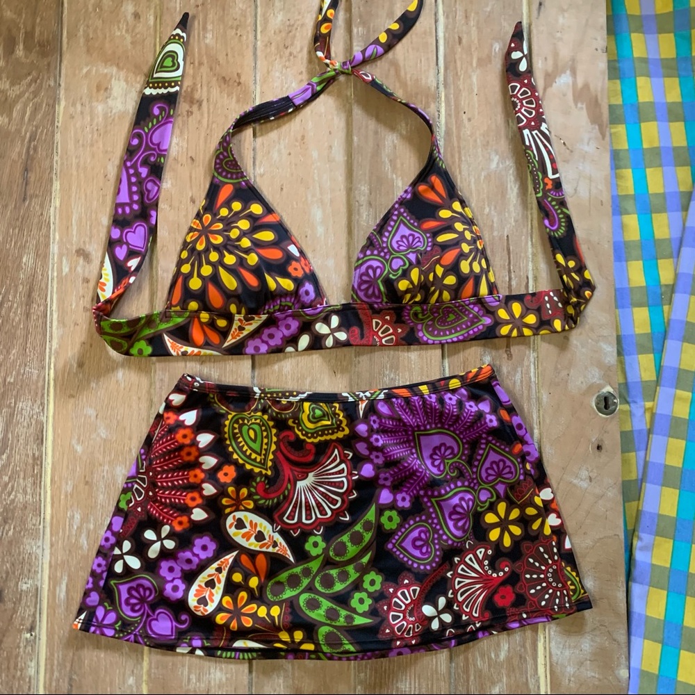 Victoria’s Secret paisley skirted bikini